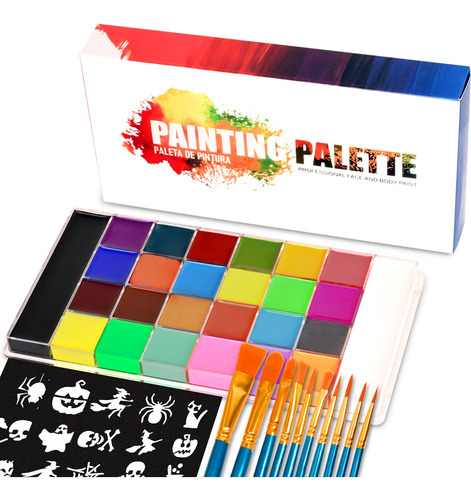 Kit De Pintura Facial Al Oleo De 26 Colores, Kit Profesional