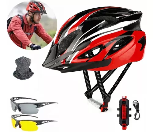 Casco de bicicleta para adultos, con visera extraíble, ligero y  transpirable, 22.0-24.0 in, tamaño ajustable, para hombres y mujeres, casco  de