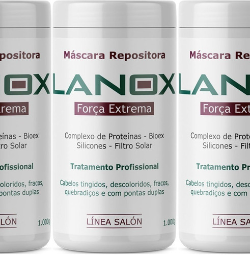 Mascara De Cabelo Força Extrema Lanox Trihair 1kg (kit 03)