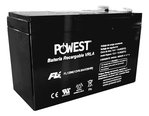 Bateria Powest 12v 9ah Ups Recargable Alarma Cerco Seca