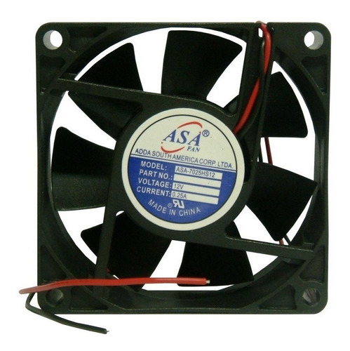 2 Cooler Adda 70x70x25 12v Bucha - 3600rpm 0701a Asa-7025hs