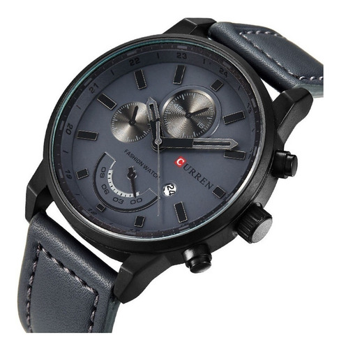 Relógio Masculino Casual Sport Curren Pulseira De Couro Novo