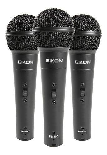 Set De 3 Micrófonos Eikon Vocal Mod. Dm800kit