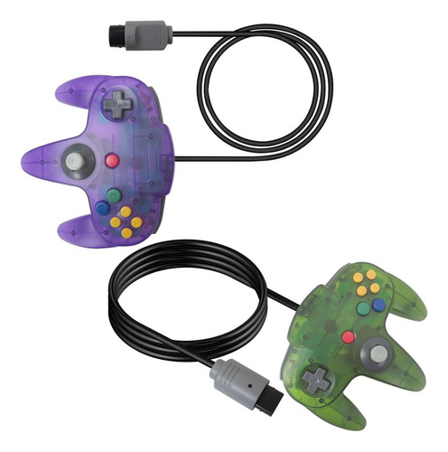 Controlador N64 Loner Con Cable 2 Joysticks Retro 10 Botones