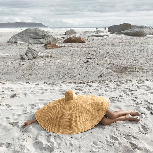 2025 Sombrero De Paja Grande For Sol, Playa, Protección