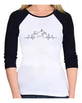 Comprar Baby Look Raglan Batimentos Cardíacos Moto Trail 3u002F4