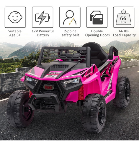 Montable Eléctrico Razor Ranger Buggy 12 V Usb Rosa En Caja Rosa Chicle