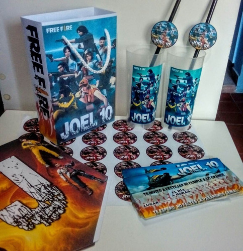 Promo Cotillón Infantil Free Fire Personalizados 30 Niños