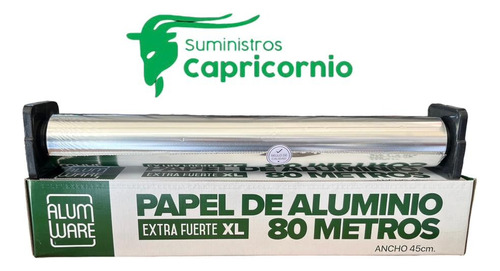 Papel Aluminio Institucional Extra Fuerte Alumware 80mx450mm