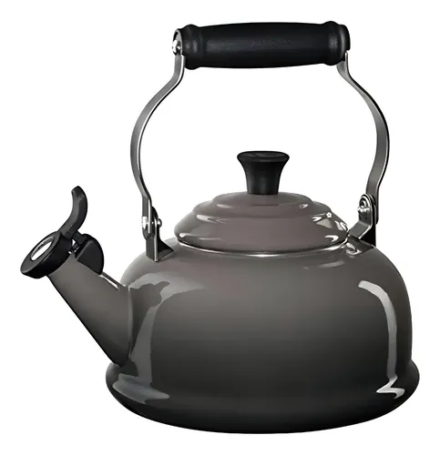 Chaleira Le Creuset Tradicional Cinza Flint Com Apito Para Chá