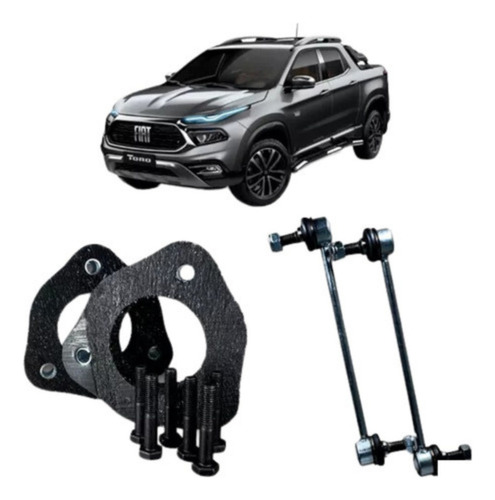 Kit Calço De Mola Dianteiro 4cm + Bieleta Adapt. Fiat Toro