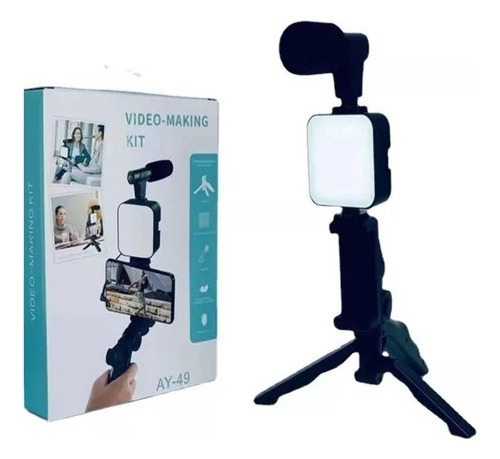 Estabilizador Celular C/ Luz Y Micrófono Bluetooth Calidad Color Negro