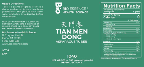 Bio Essence Tian Men Dong Hierba China Espárrago Chino 100g