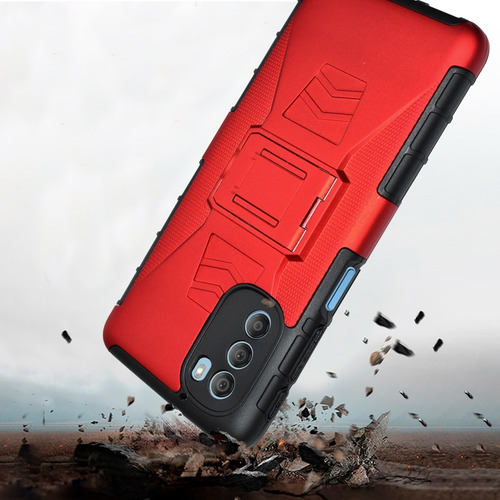 Imagen 6 de 9 de Funda Moss Uso Rudo 3 En 1 Colores Para Motorola Moto G51 5g