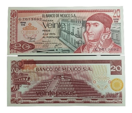 México - Billete 20 Pesos 1977 - Unc