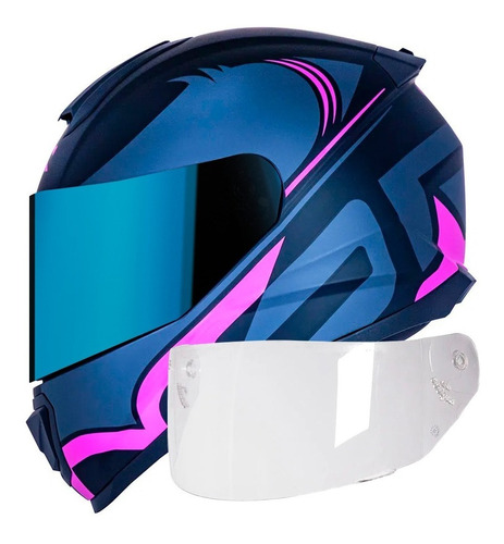 Capacete Norisk Razor Squalo Preto/rosa + Viseira