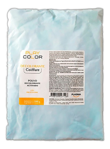  Polvo Decolorante Coiffure Play Color Plasma X500 Gr Tono Celeste