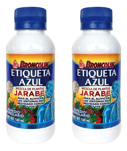 Jarabe Broncolin Etiqueta Azul 140ml Pack De 2 Frascos