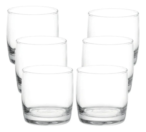 Set 6 Vasos Bajos Modelo Monterrey Transparente De 296ml