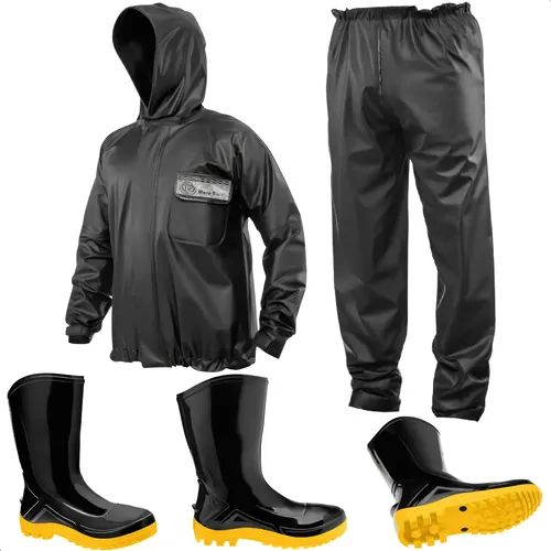 Conjunto Capa Chuva Motoqueiro + Bota Motociclista Motoboy - R$ 166,89