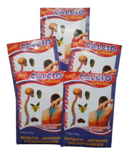 Calcio Cubano X 5 Pack Artritis Artrosis Osteoporosis 