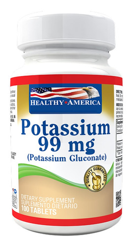 Potasio Potasium Potassium 99mg 100 Tabletas Healthy America