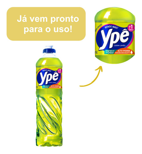 Lava-louças Rende Mais Capim-limão 500ml Ypê