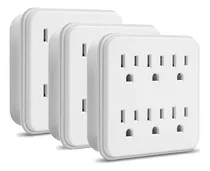 Comprar Extensor 6 Toma Adaptador Pared Conexion Tierra Enchufe 3