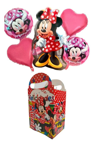 Mimi Mouse Roja Set Globos Decoracion Más Dulceras 20 Niñas 