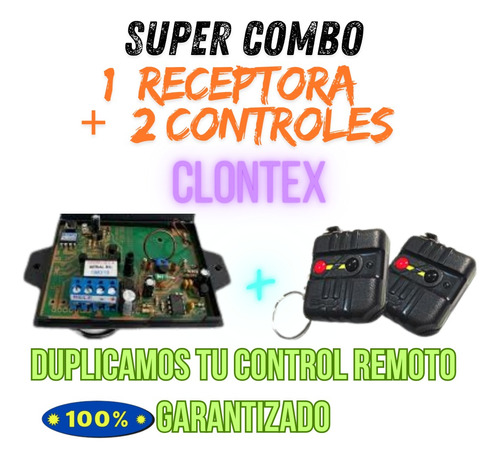 Combo Receptora Clontex + 2 Controles Clontex De Codiplug