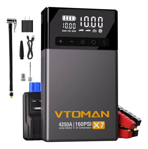  Arrancador De Batería Vtoman X7 4250a Compresor Inflador