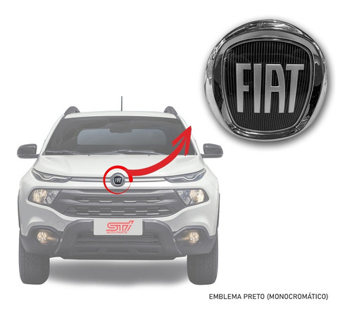 Emblema Dianteiro Monocromatico Fiat Toro Ultra 2019 Genuíno