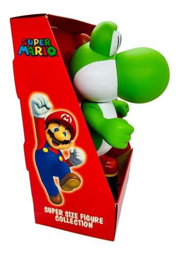 Bonecos Grandes 25cm Yoshi Super Mario Na Caixa