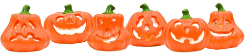 Set Serie Jack O Lantern De 6 Calabazas Halloween C Luz Led
