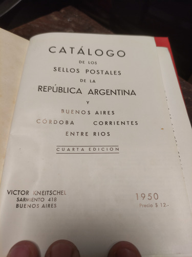 Catalogo De Sellos Postales Argentina 1950 Víctor Kneitschel (Usado)