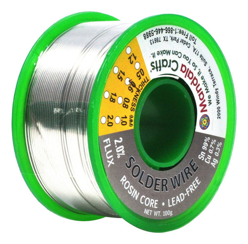 Alambre De Soldadura Sin Plomo Para Electrónica 100 G 0 6 Mm