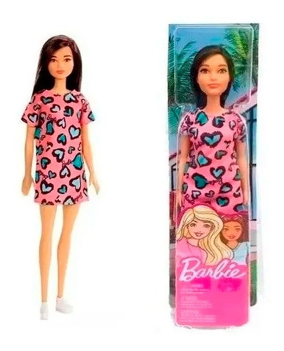 Muñeca Barbie Básica 28 Cm T7439 Castaña Envio Full