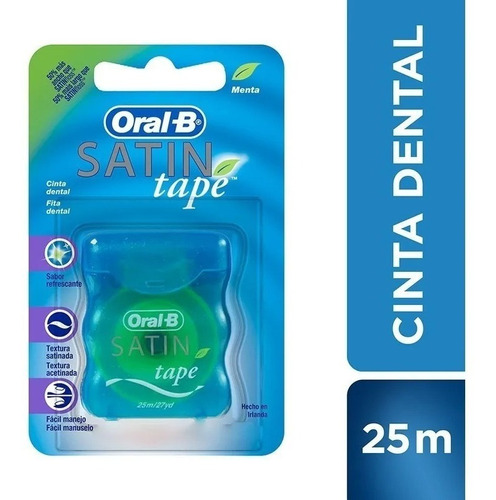 Pack Cinta Dental Oral B Satin Tape Menta 25m 12u