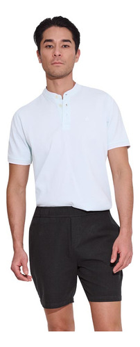 Bermuda Short Lino Casual Next & Co Lisb Marino Hombre