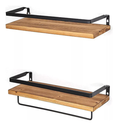 Repisas Flotantes De Madera Modernas Kit X2 Colores