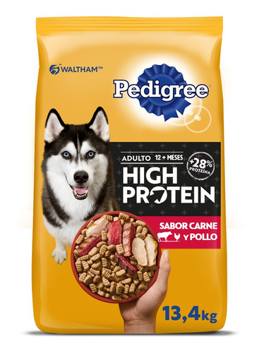 Pedigree High Protein Alimento Seco Para Perros Adultos Sabor Carne Y Pollo 13,4kg