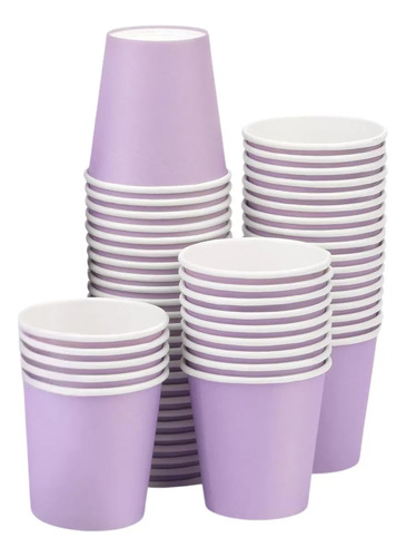 Vaso Stendy Polipapel 8 Onzas Descartable Pack X10 Unidades Color Lila Pastel