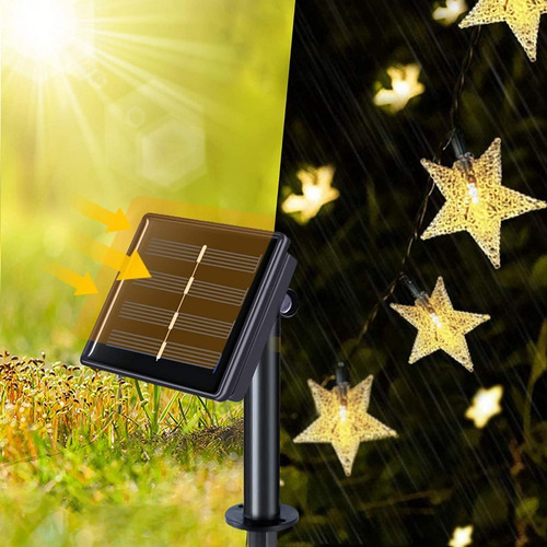 Imagen 6 de 7 de Guirnalda Navideña Luces Solare Led Decorativas 6.5 M,30 Pcs