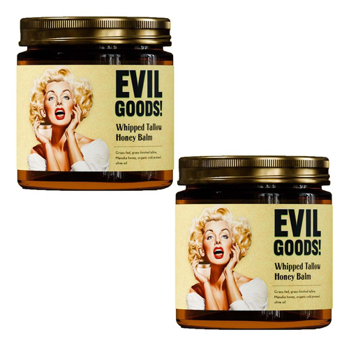 2pcs Mra Evil Goods Bálsamo De Sebo De Res Y Miel De Con Amarillo