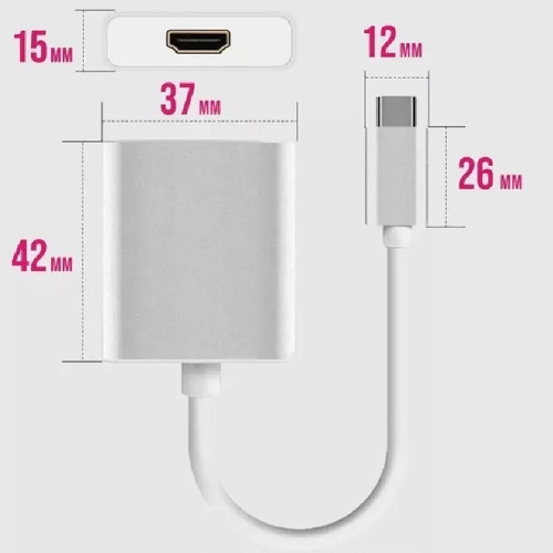 Adaptador Conversor Usb 3.1 Tipo C A Hdtv Ideal Notebook
