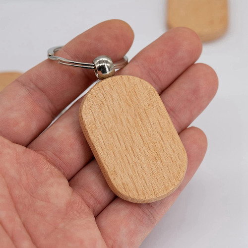 T Llaveros Con Dije De Madera Para Grabar