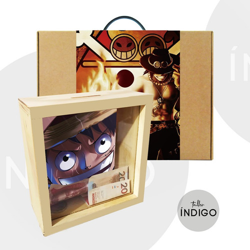 Alcancia Mdf One Piece+ Empaque Personalizado Artesanal