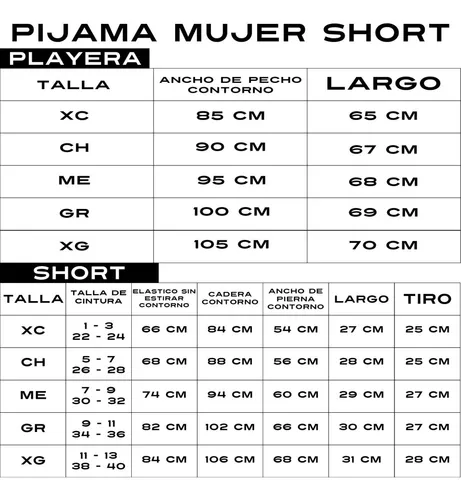 Medidas de short para mujer clearance