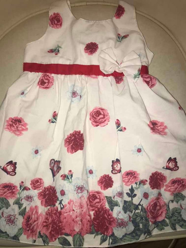 Vestido Infantil Floreado Divino En Excelnte Estado Talle 1