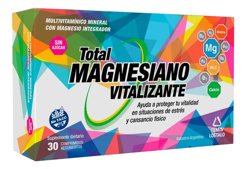 Total Magnesiano Vitalizante Recub Cansancio Estres X 30 Cmp